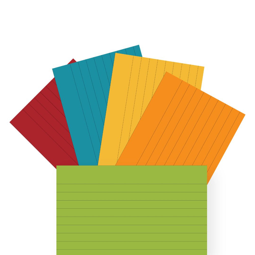 Loope Index Cards Asst Color - Ruled