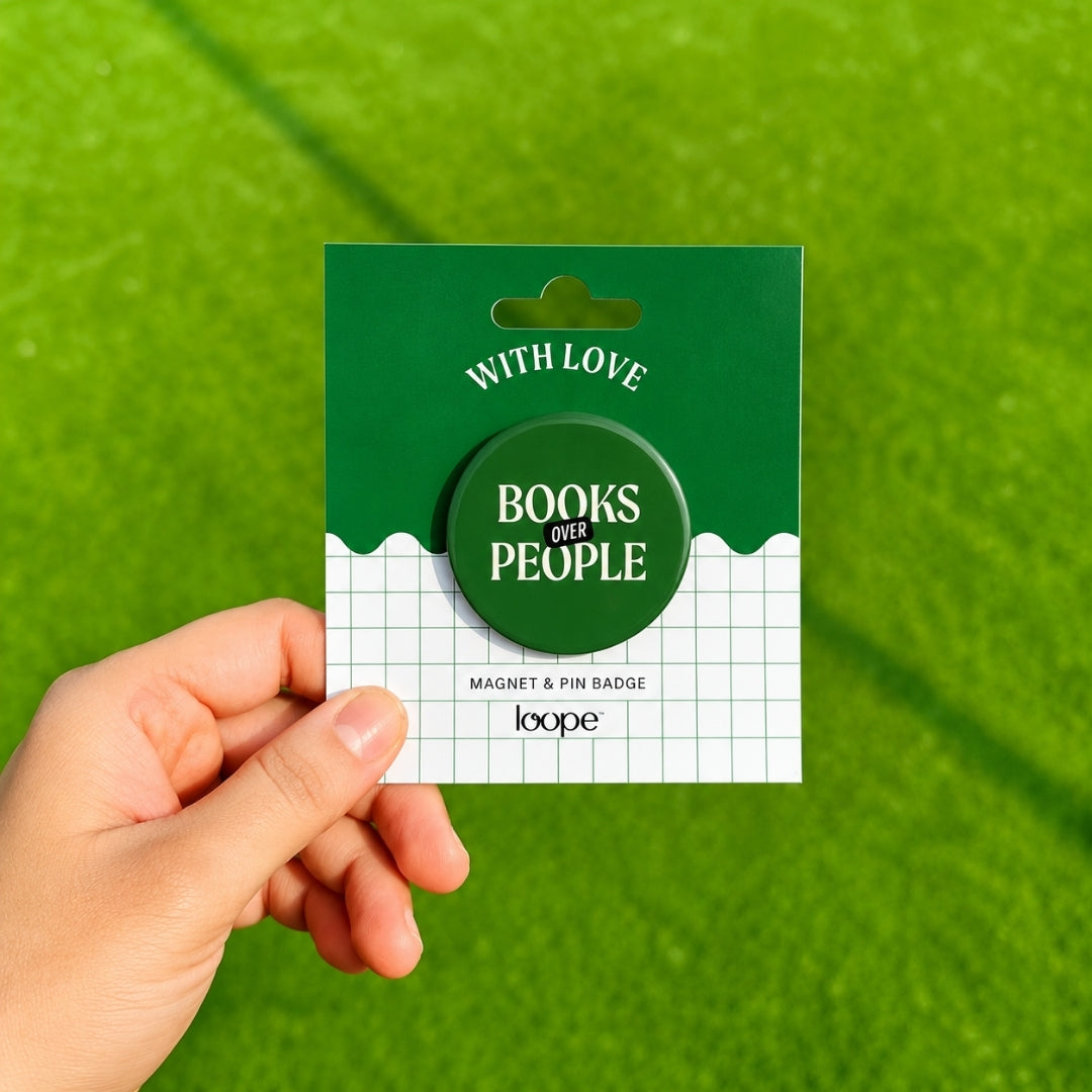 Loope Books Over People Badge | Loope | GI0012186