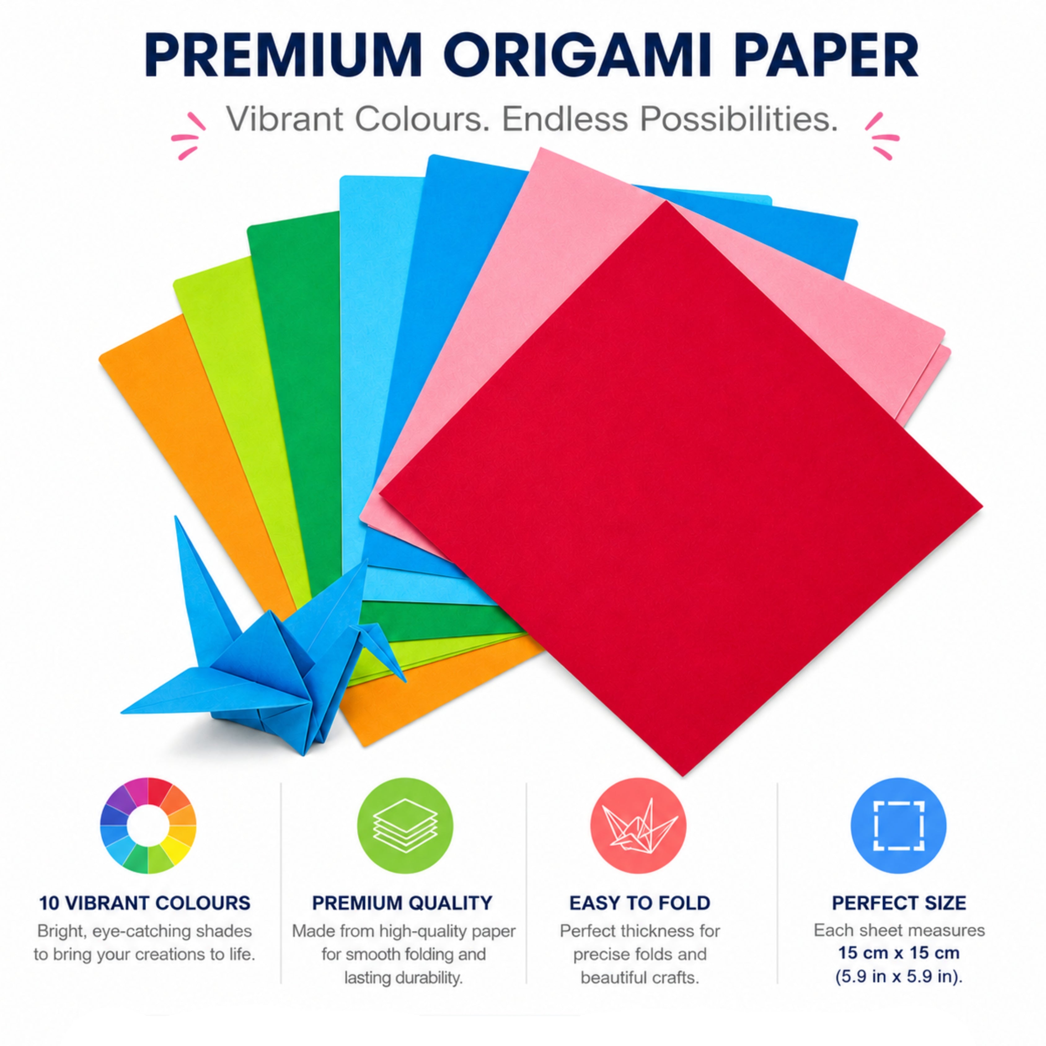 Loope Origami Sheets - 10 Colours | Loope | ST0069927