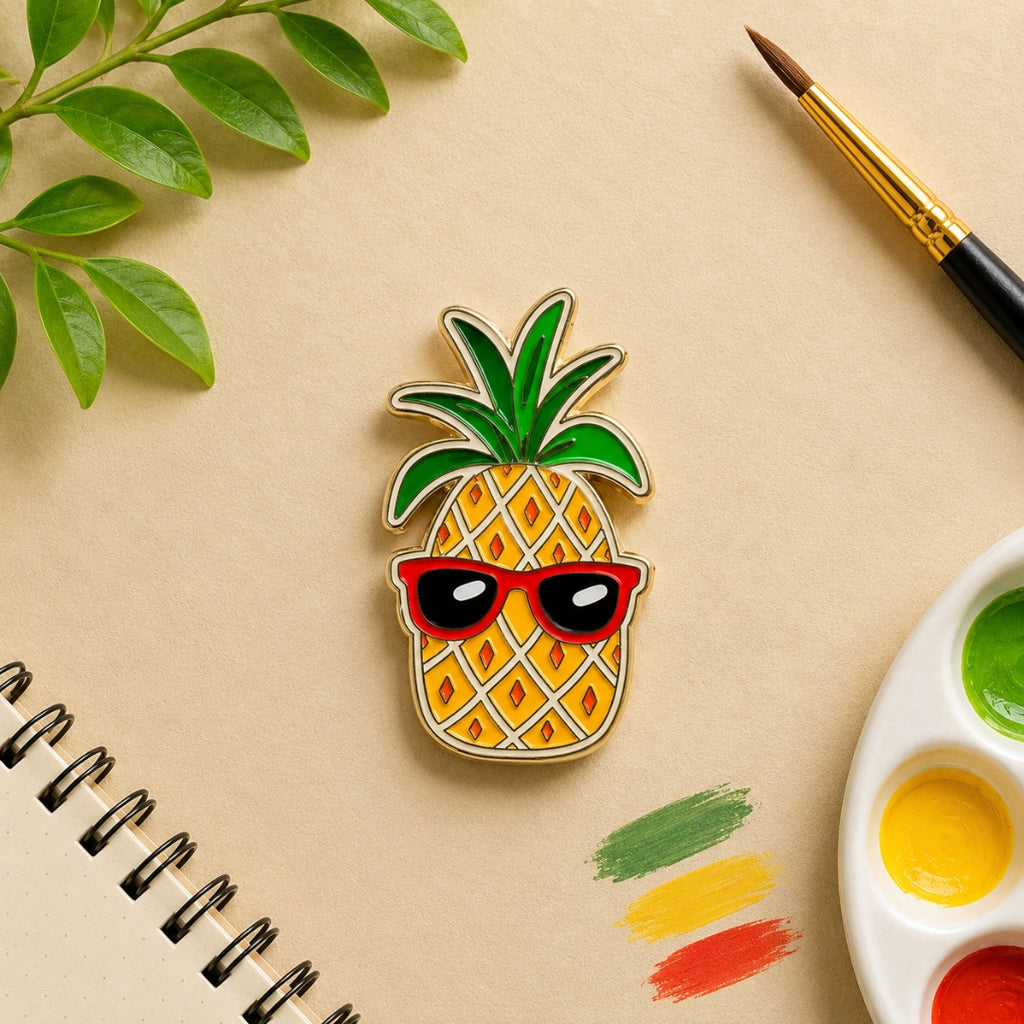 Loope Wooden Pin - Eapple With Glasses