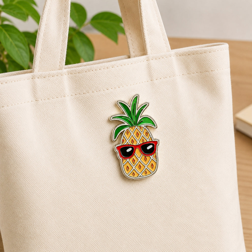 Loope Wooden Pin - Eapple With Glasses