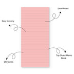 Loope Top Glued Memo Block - Ruled