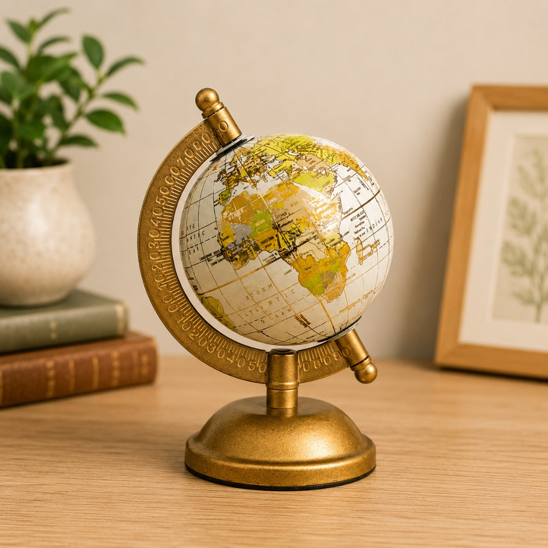 Classic Loope Voyager World Globe With Gold Meridian | Loope | GI0013891