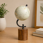 Loope Cylinder Globe Wooden Base