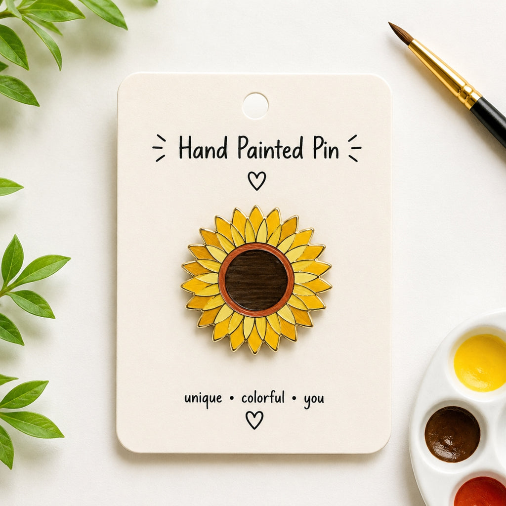 Loope Wooden Pin - Sunflower