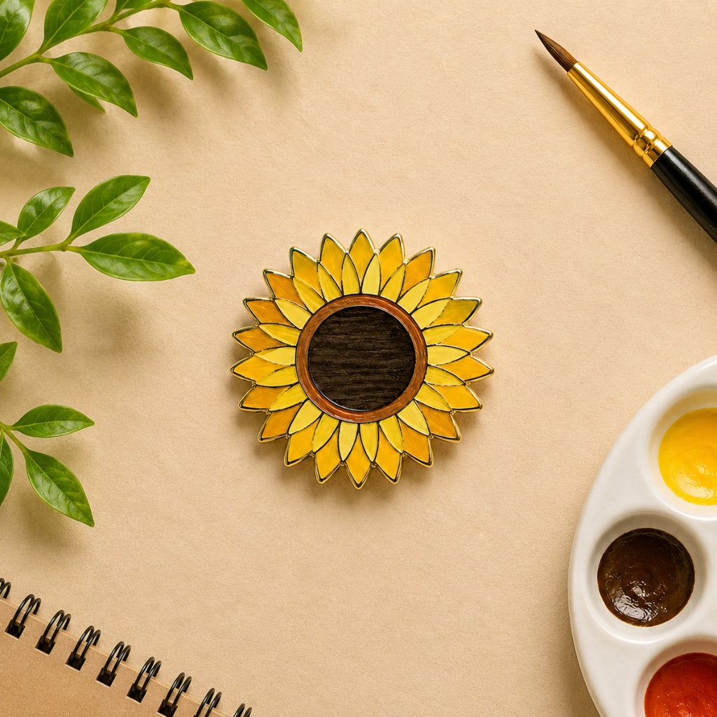 Loope Wooden Pin - Sunflower