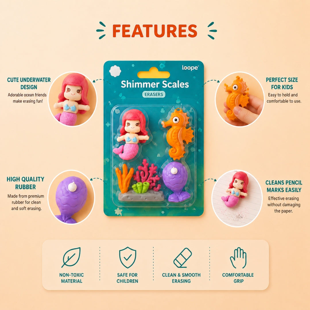 Loope Eraser - Mermaid Shape | Loope | ST0069044