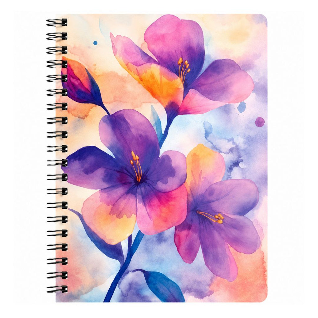 Loope Spiral Notebook A5  - Watercolour Flowers