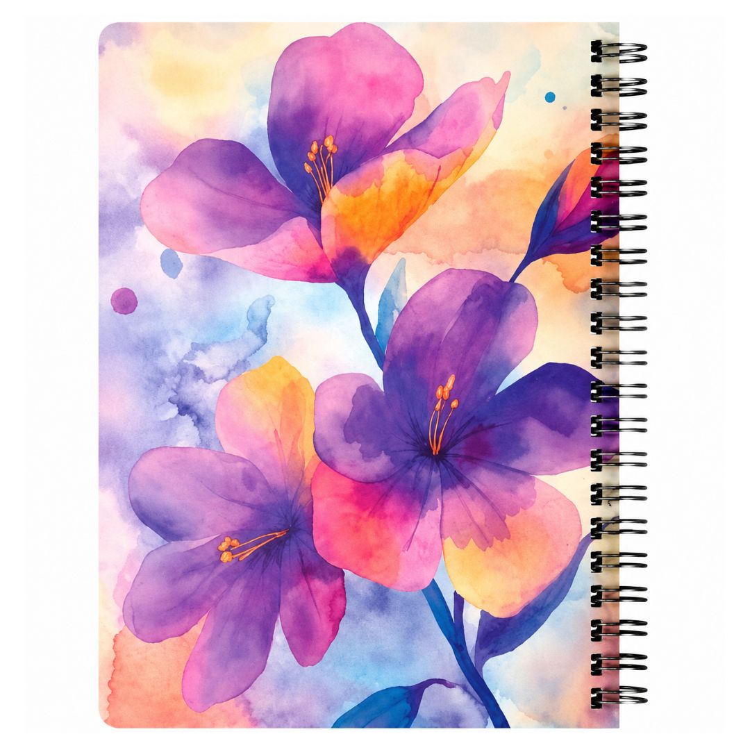 Loope Spiral Notebook A5  - Watercolour Flowers | Loope | ST0069597