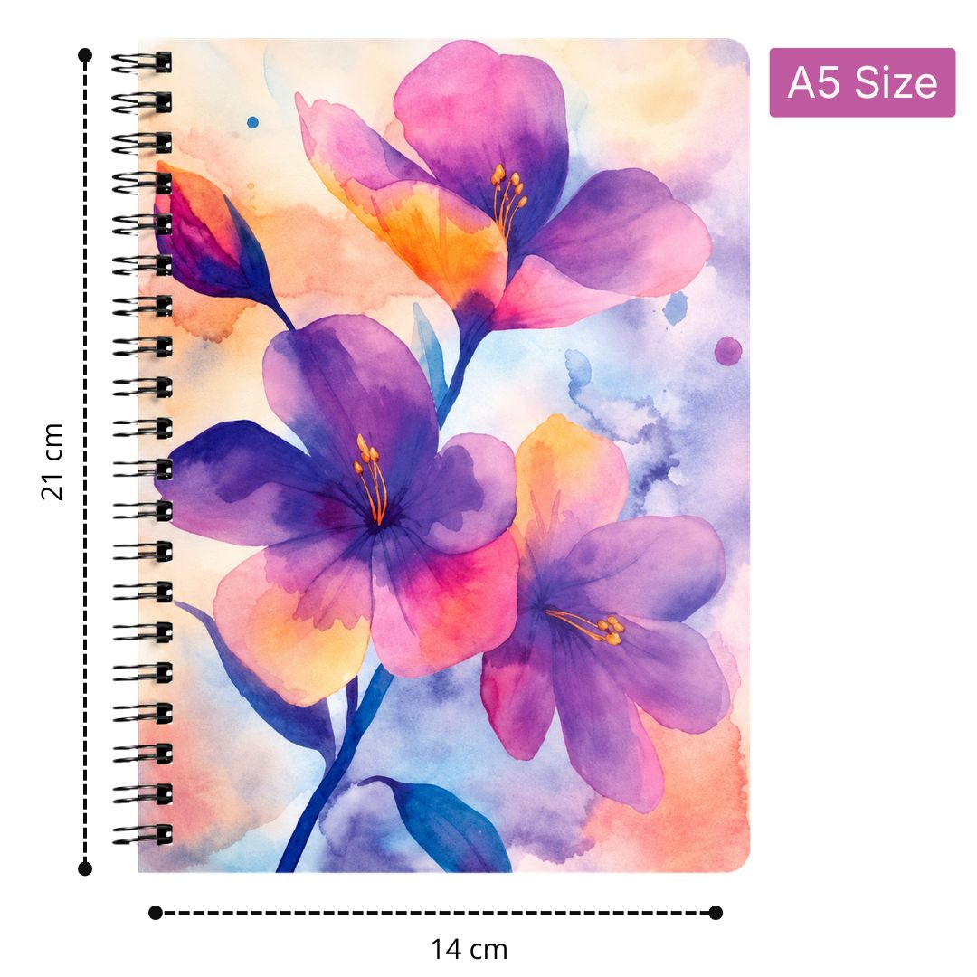 Loope Spiral Notebook A5  - Watercolour Flowers | Loope | ST0069597
