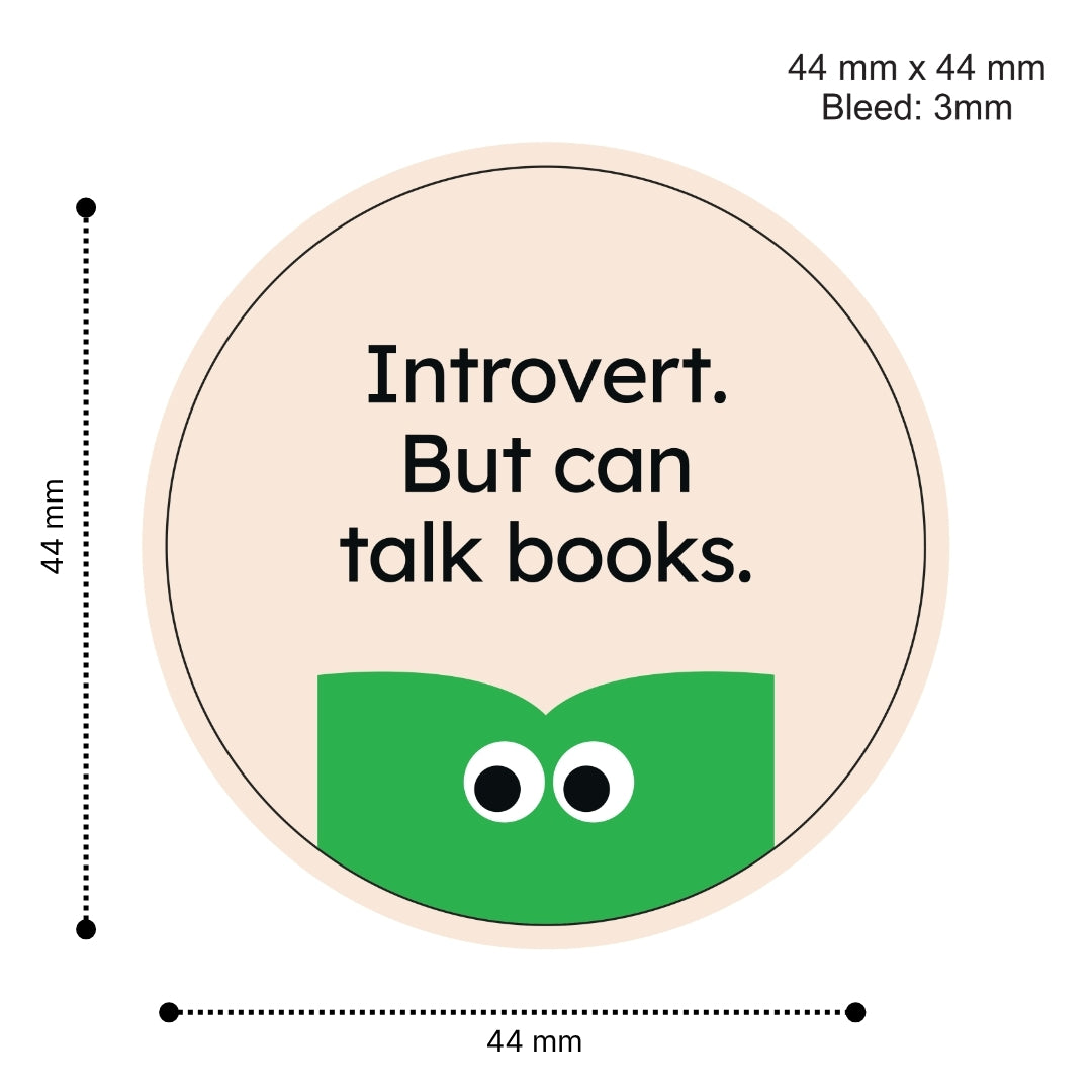 Loope Introvert But Can Talk Books Badge | Loope | GI0012187