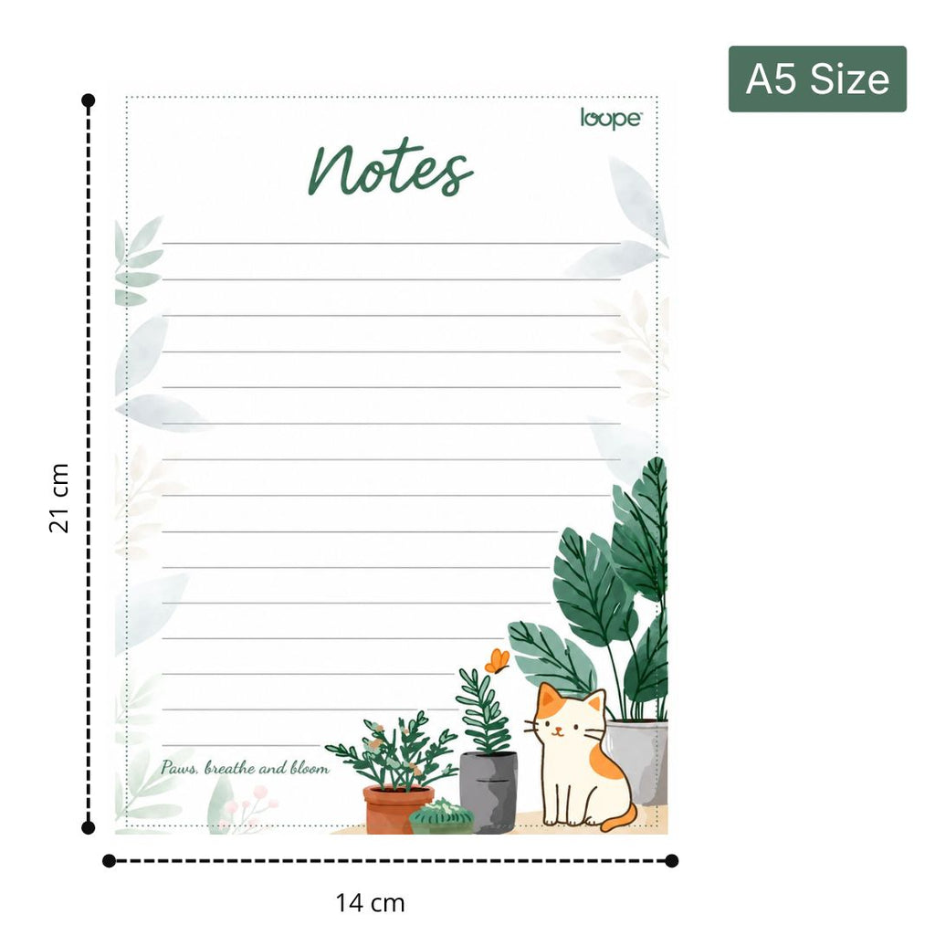 Loope Paws Breathe And Bloom Notes Pad - A5