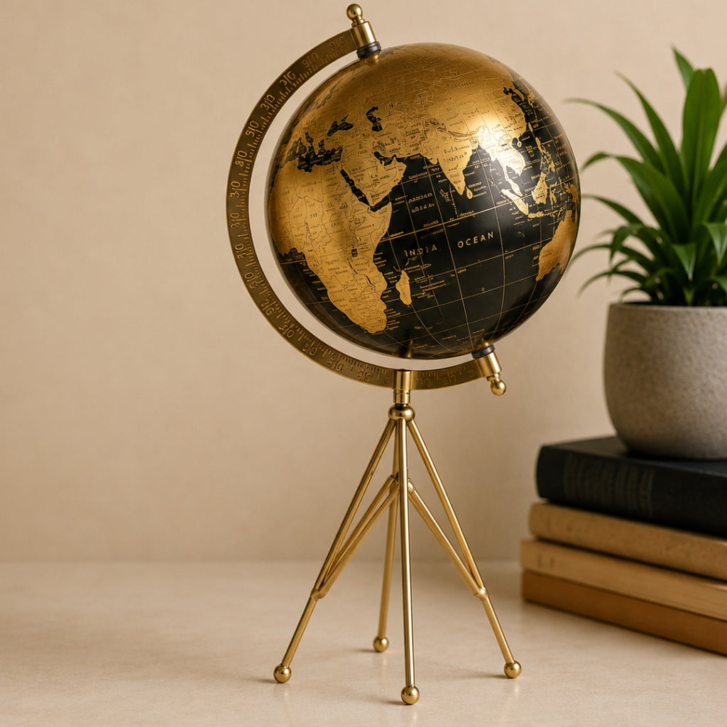 Loope Black Gold Tripod Globe