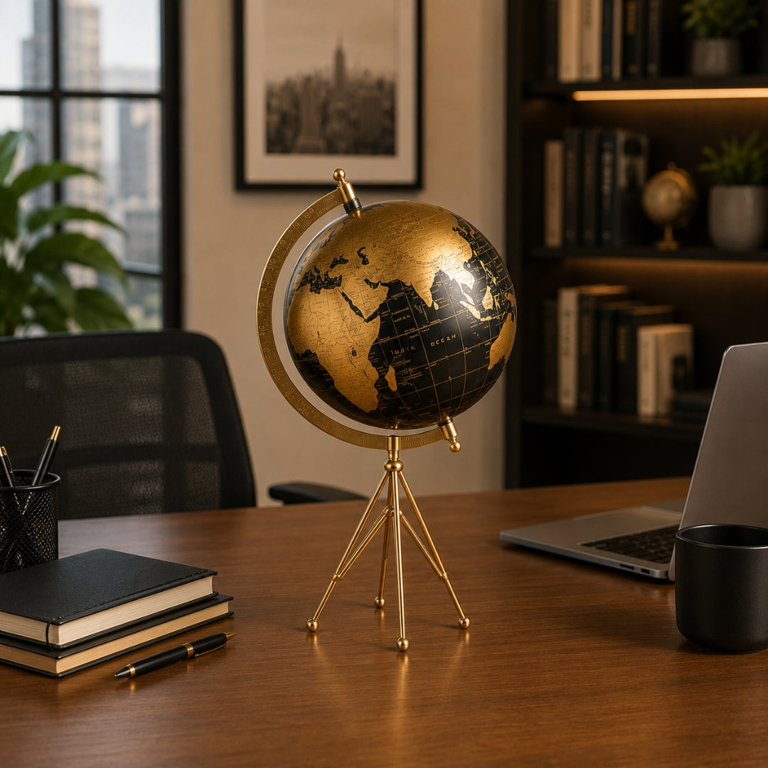 Loope Black Gold Tripod Globe | Loope | GI0014547
