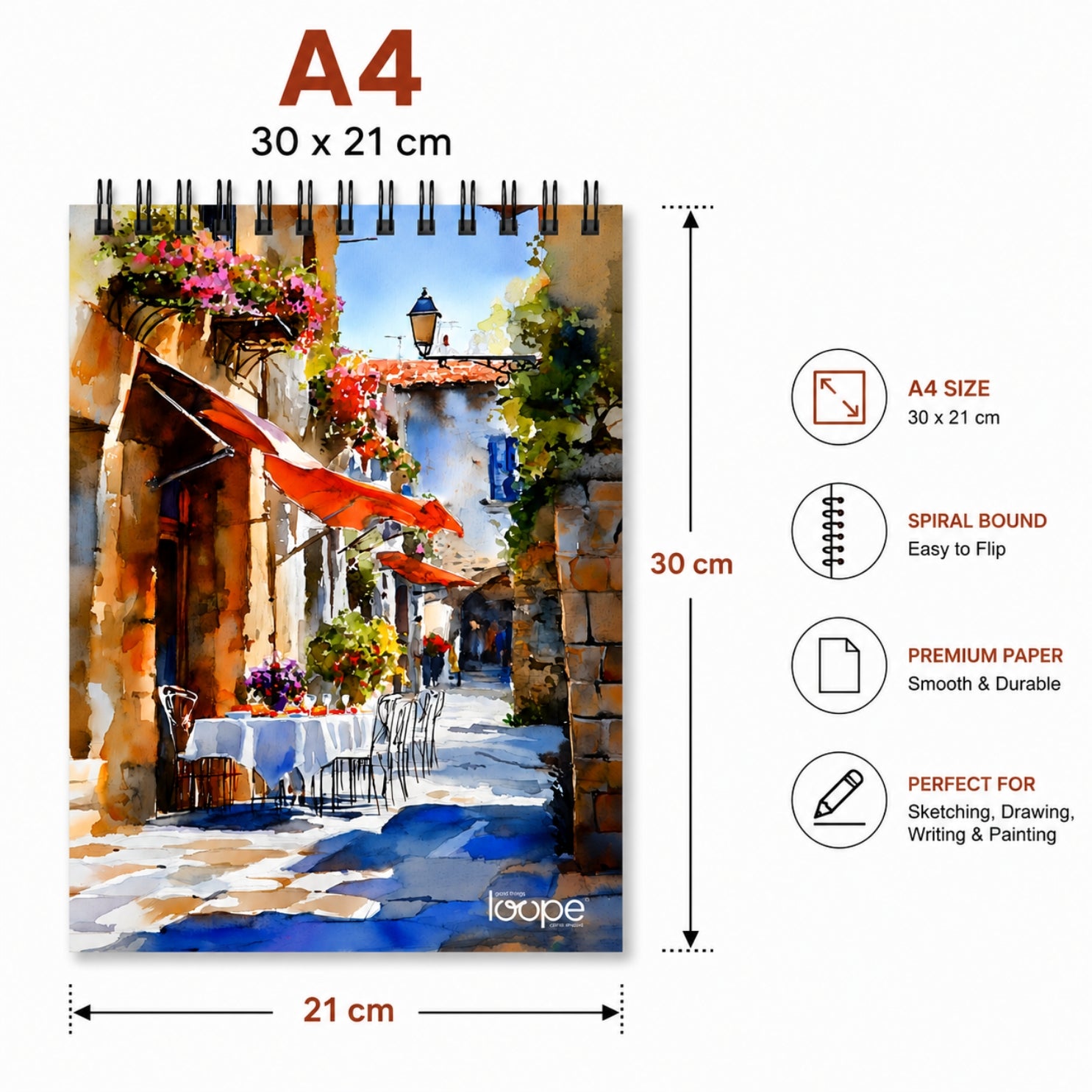 Loope A4 Sketch Pad -  Europe Street | Loope | ST0067030