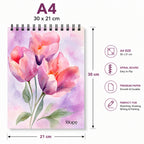 Loope A4 Sketch Pad – 50 Sheets Of Artistic Inspiration With Elegant Floral Cover