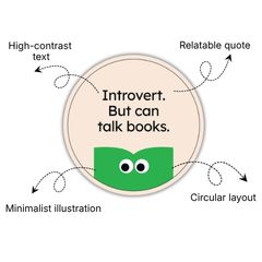 Loope Introvert But Can Talk Books Badge | Loope | GI0012187