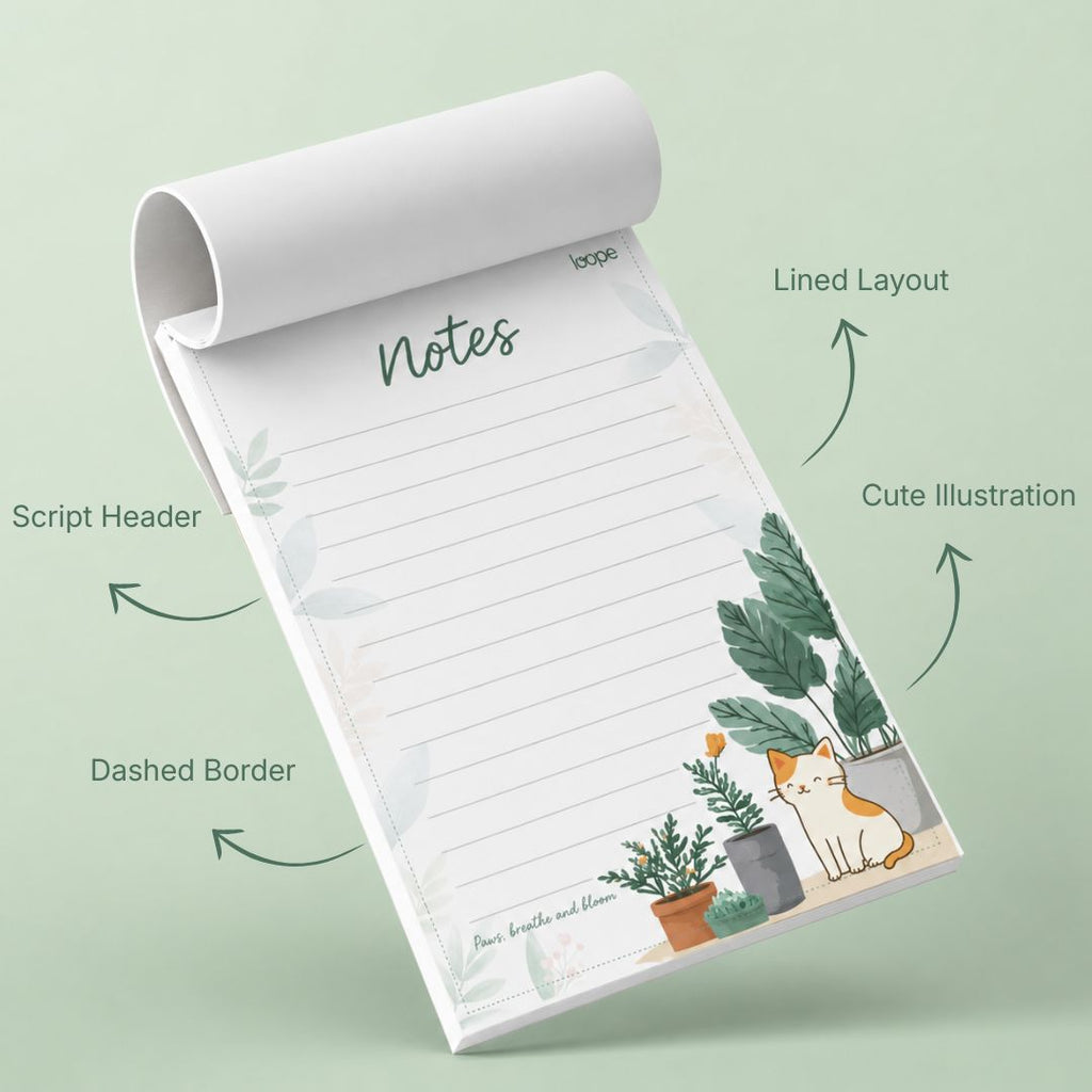 Loope Paws Breathe And Bloom Notes Pad - A5