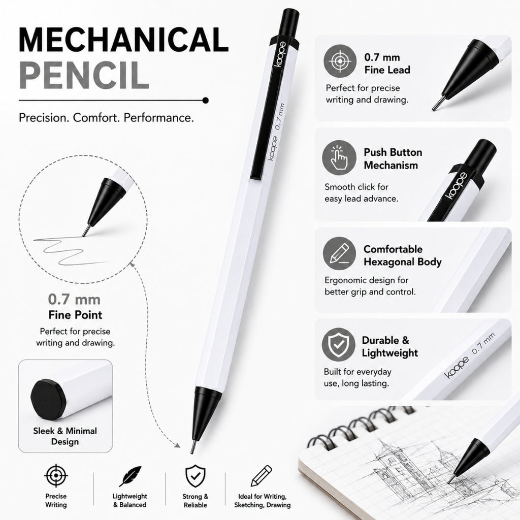 Loope Mechanical Pencil - 0.7mm- White
