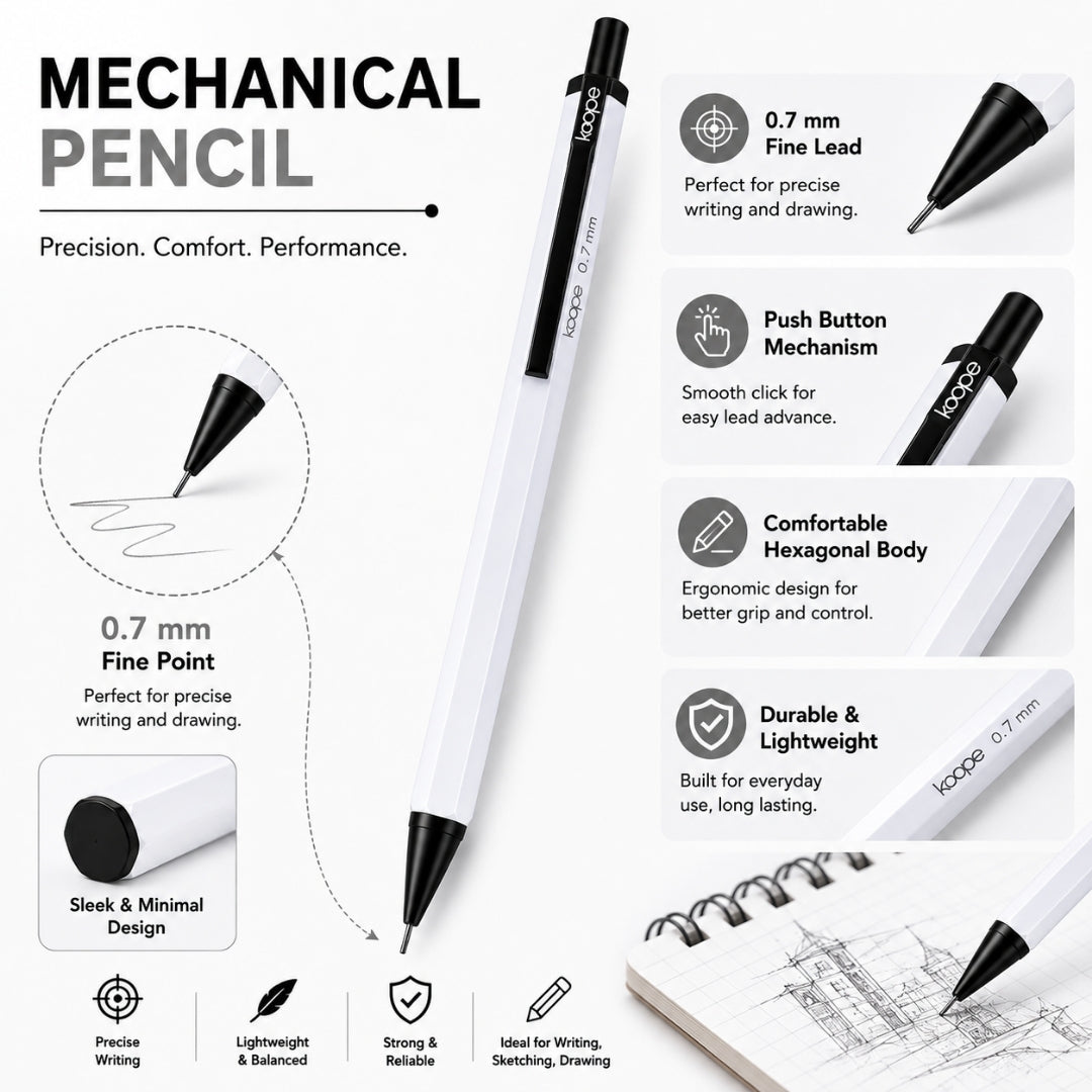 Loope Mechanical Pencil - 0.7mm- White | Loope | ST0068438