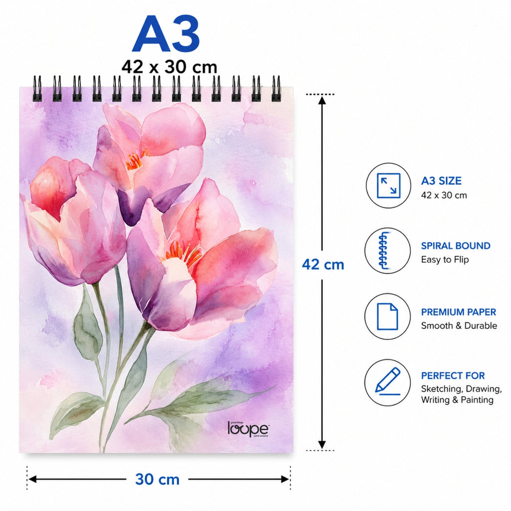 Loope A3 Sketch Pad -  Flower