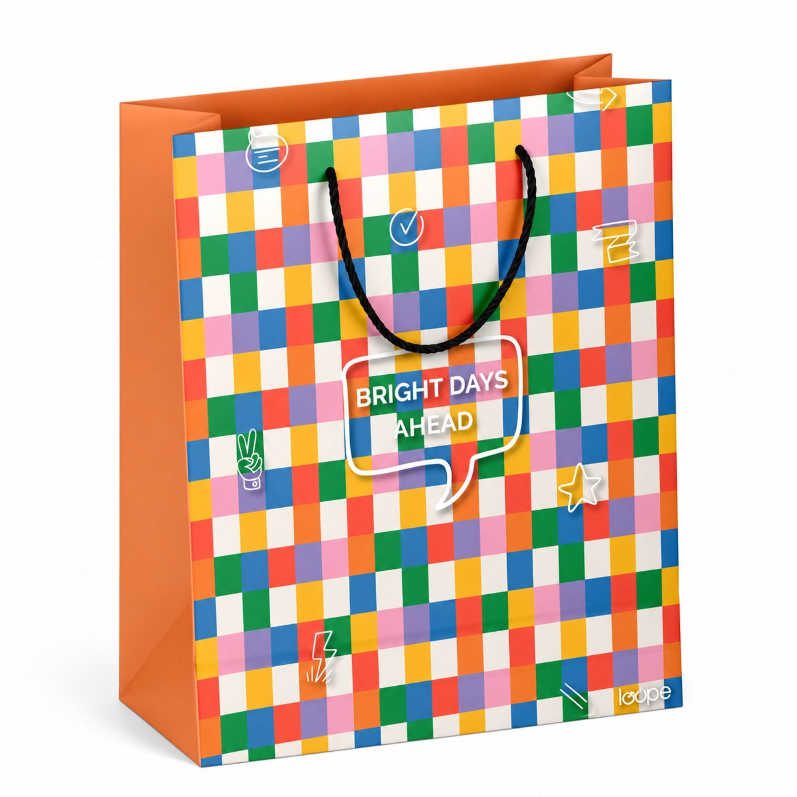 Loope Gift Bag Medium - Geometric Check | Loope | ST0069574