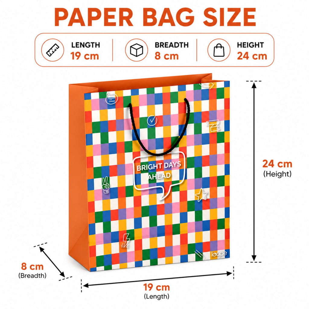 Loope Gift Bag Medium - Geometric Check