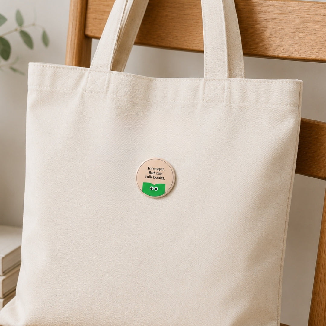 Loope Introvert But Can Talk Books Badge | Loope | GI0012187