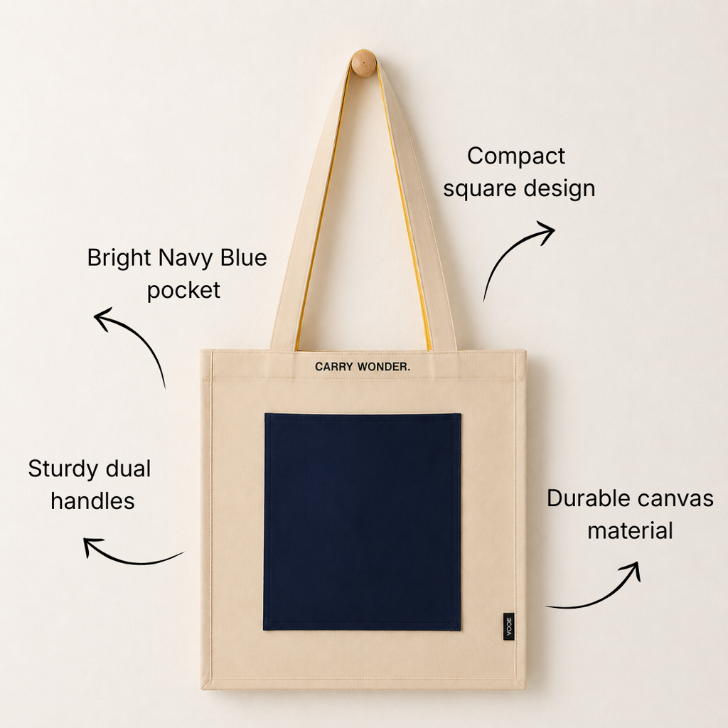 Loope Block Tote Bag - Navy Blue
