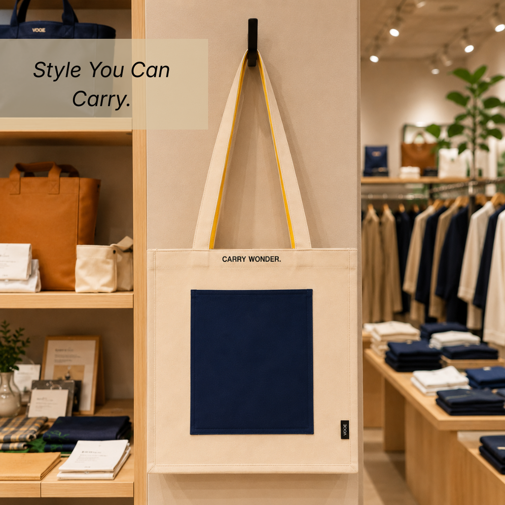 Loope Block Tote Bag - Navy Blue