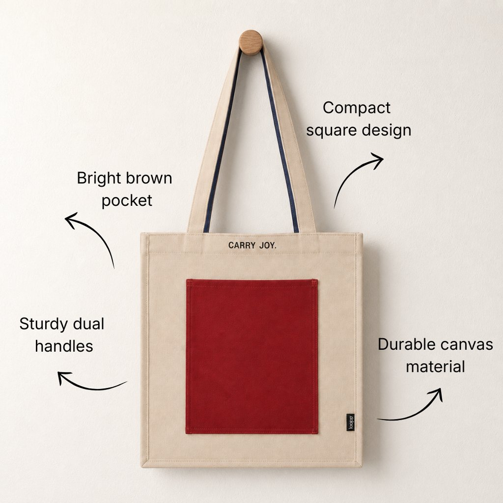 Loope Block Tote Bag - Brown