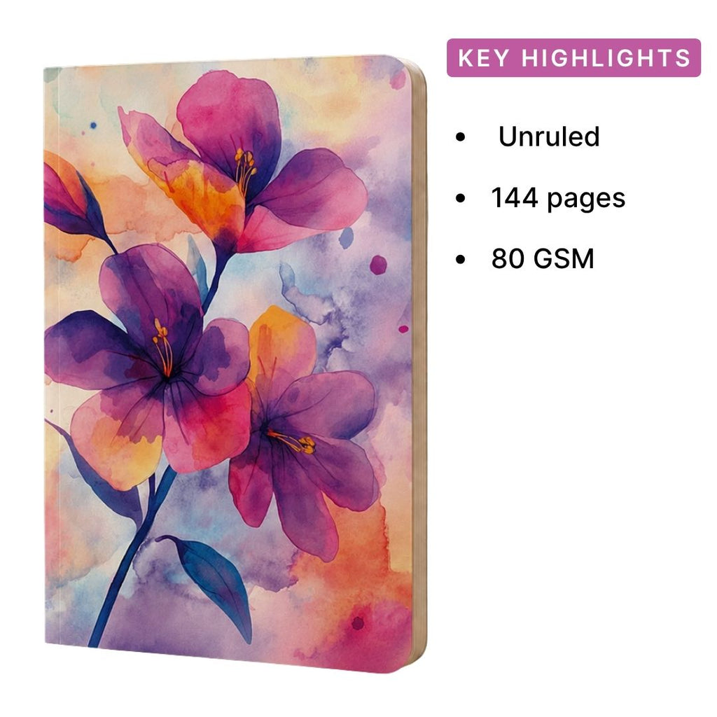 Loope Watercolour Flowers Notebook - A6
