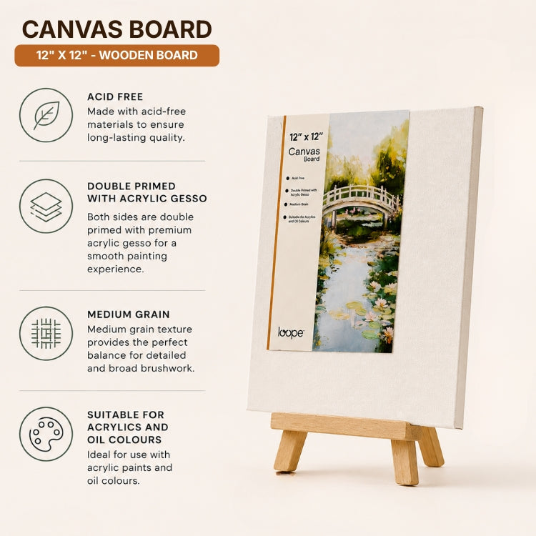 Loope Canvas Board - 12X12 Inch