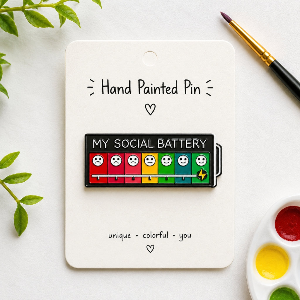 Loope Wooden Pin - Social Battery