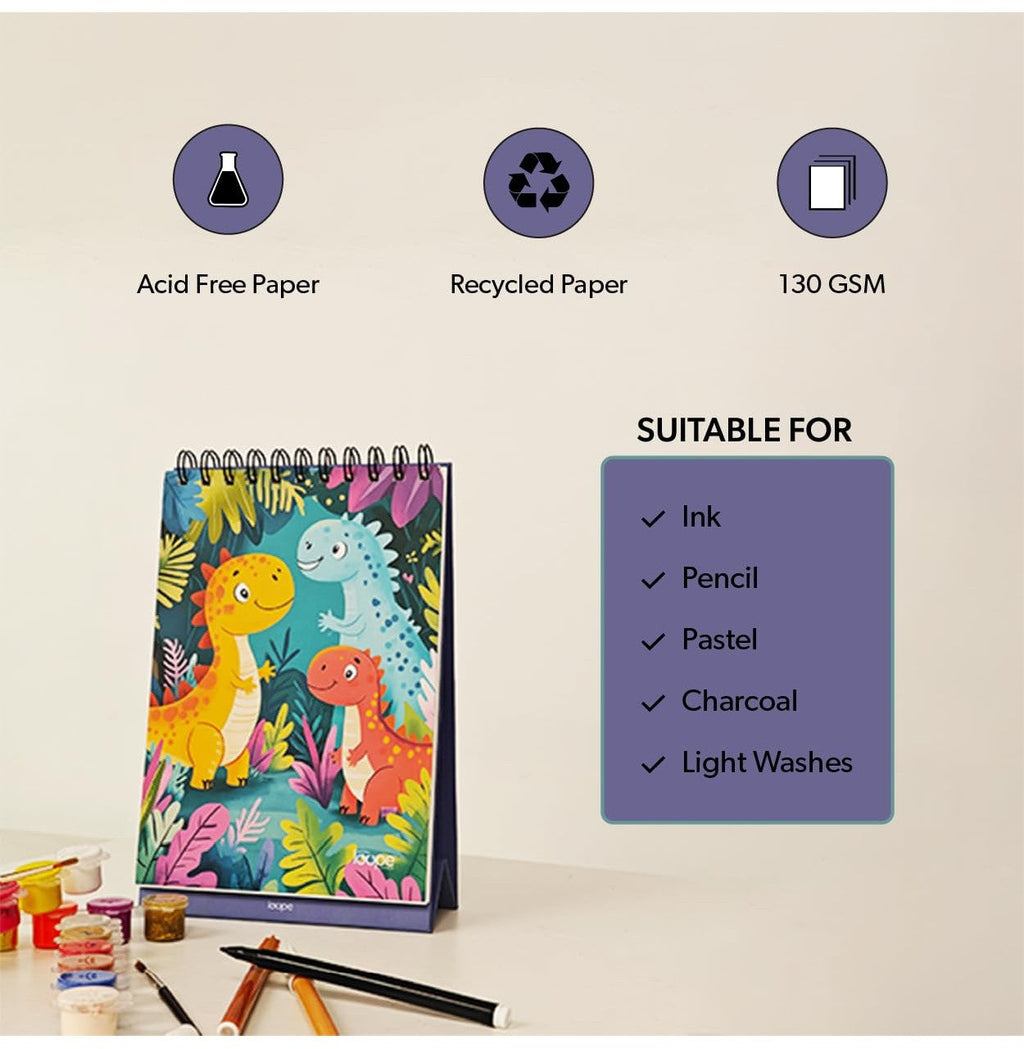 Loope Kids A4 Sketch Pad - Dino