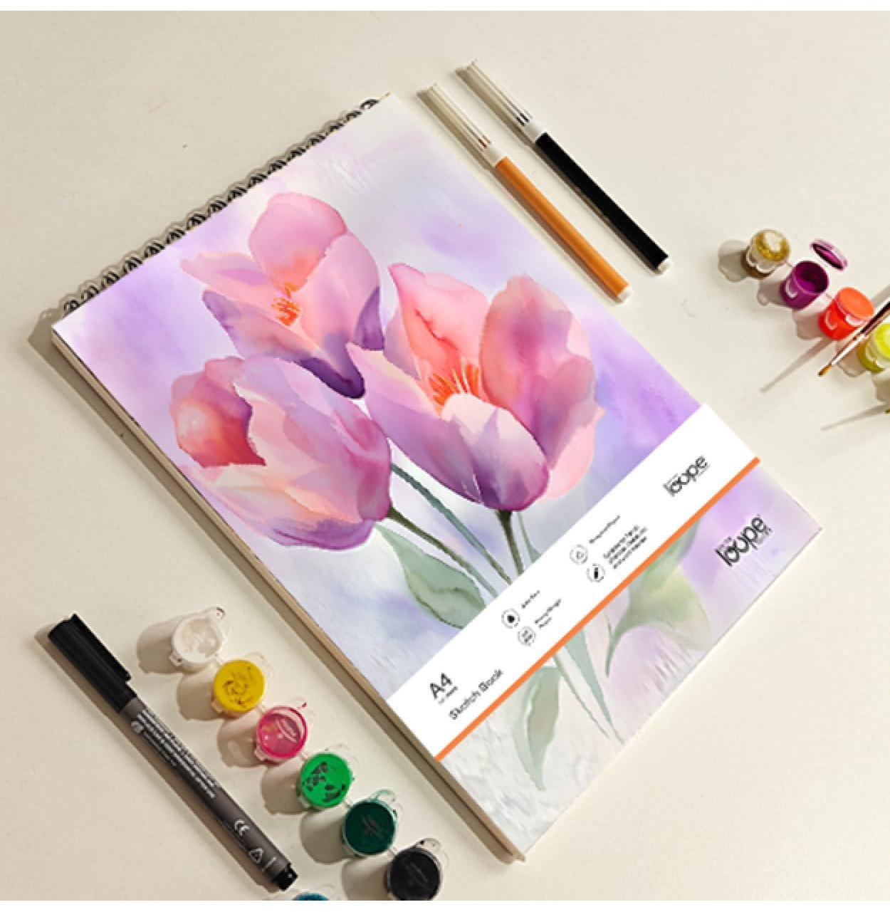 Loope A4 Sketch Pad – 50 Sheets Of Artistic Inspiration With Elegant Floral Cover | Loope | ST0068201
