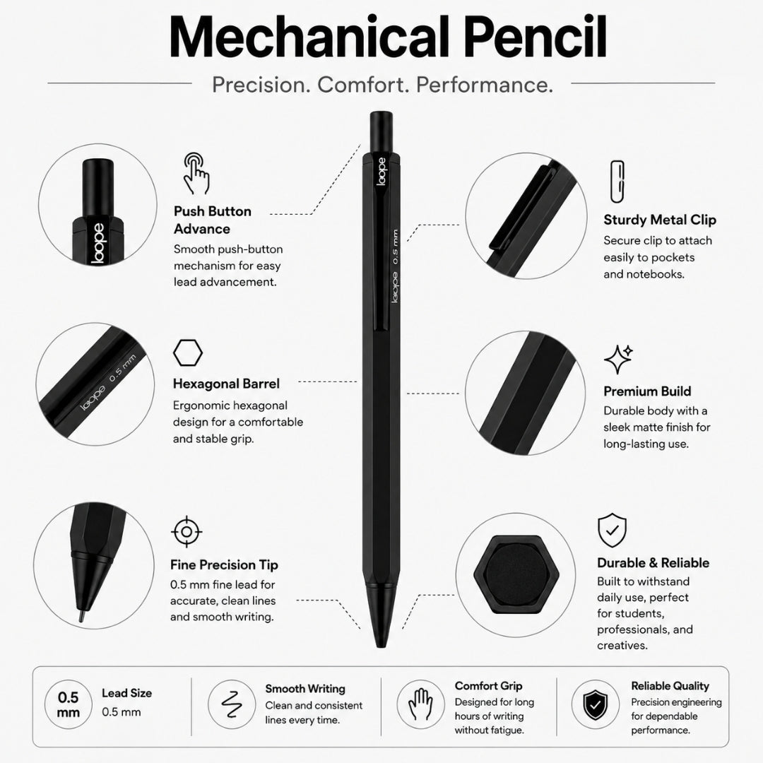 Loope Mechanical Pencil - 0.5mm- Black | Loope | ST0067881