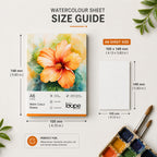 Loope A6 Watercolor Loose Sheets  200 Gsm ColdPress Paper, 30 Sheets