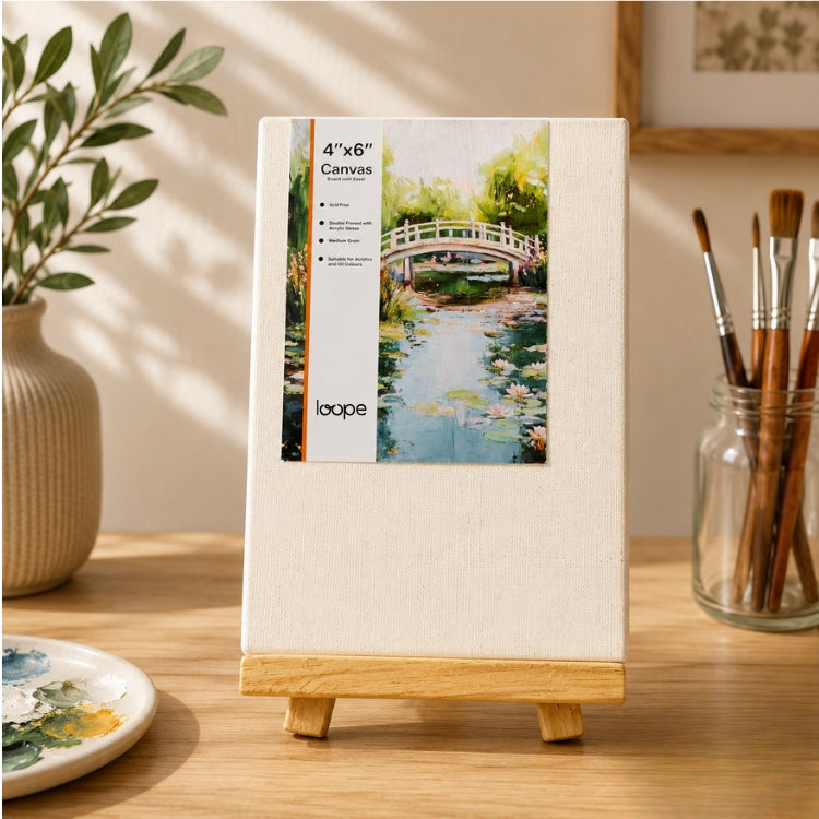Loope Canvas Board With Easel - 4X6 Inches | Loope | ST0069486