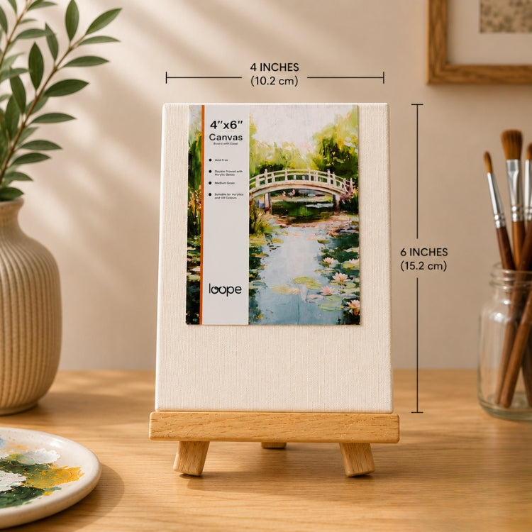 Loope Canvas Board With Easel - 4X6 Inches