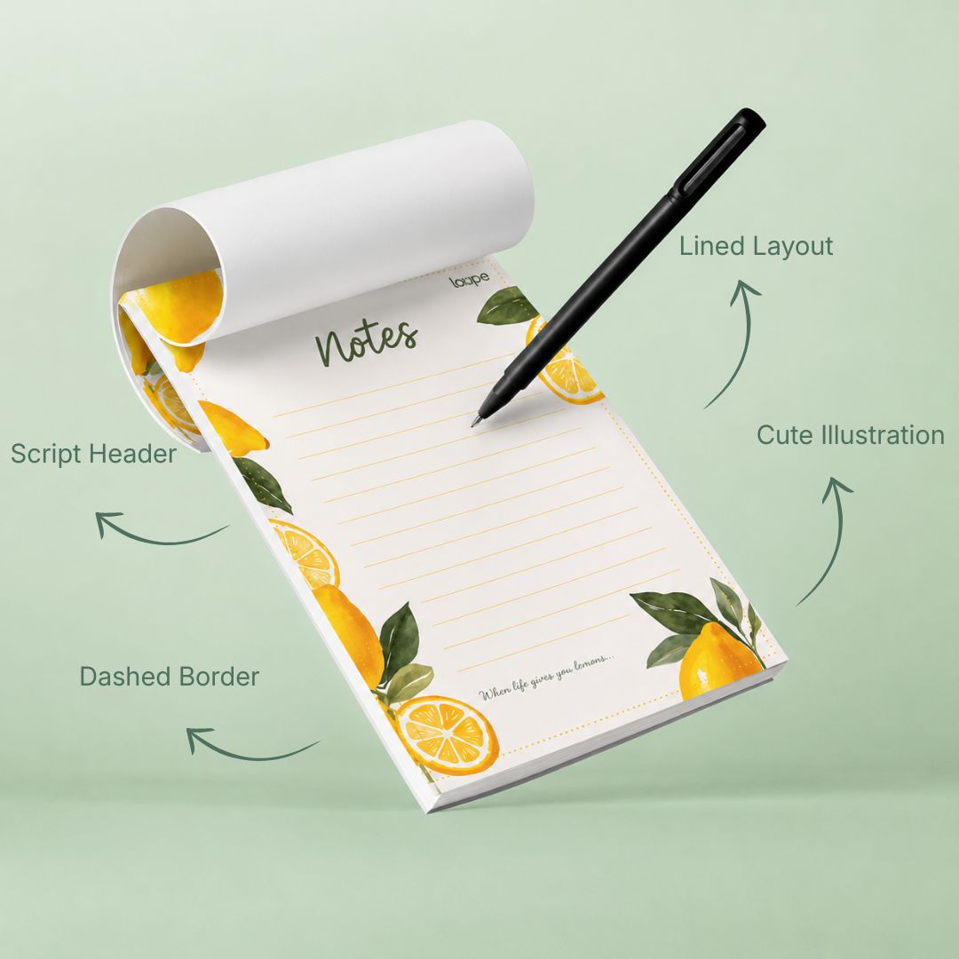 Loope When Life Gives You Lemons Notes Pad - A5 | Loope | ST0069276