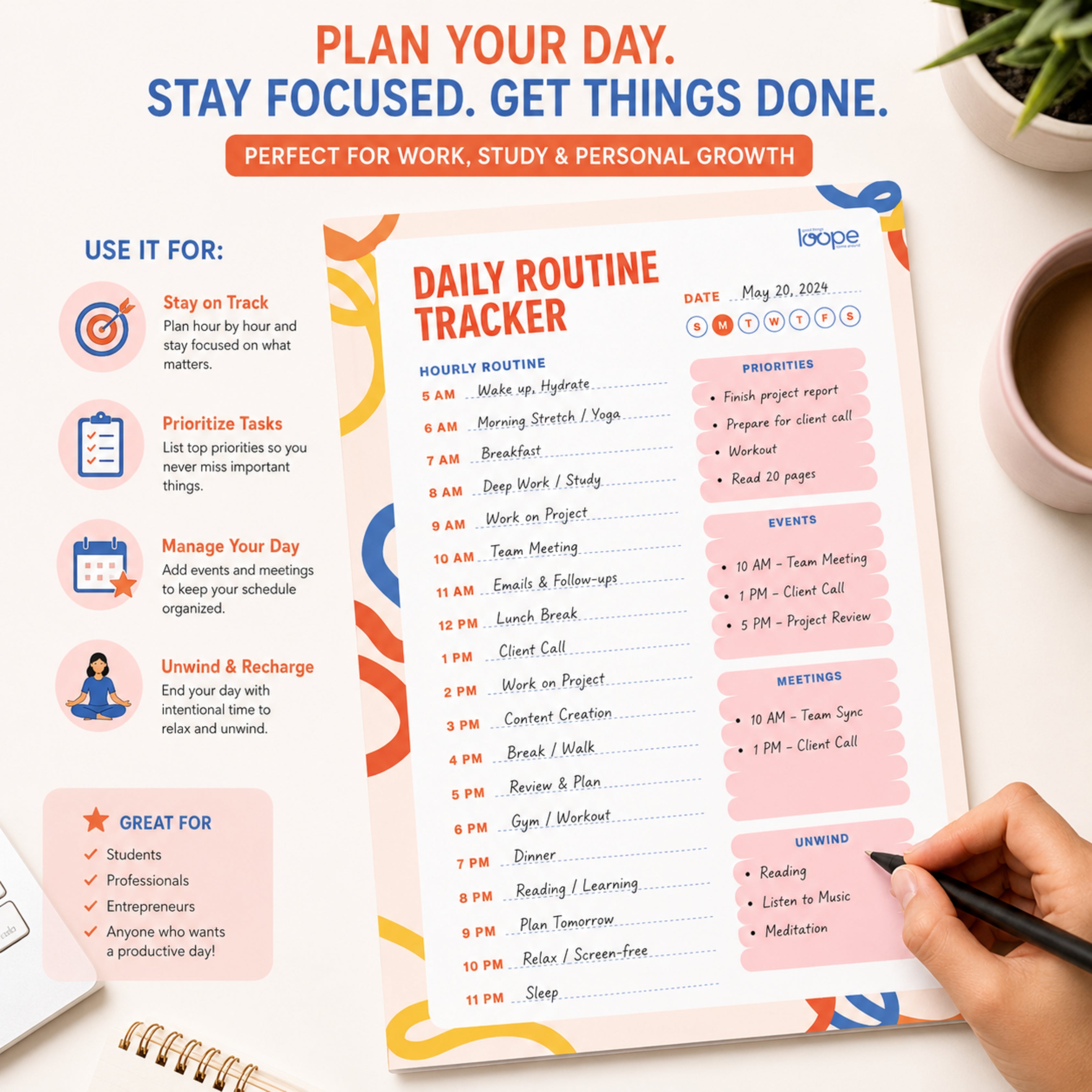 Loope Daily Routine Tracker Notepad | Loope | ST0067701