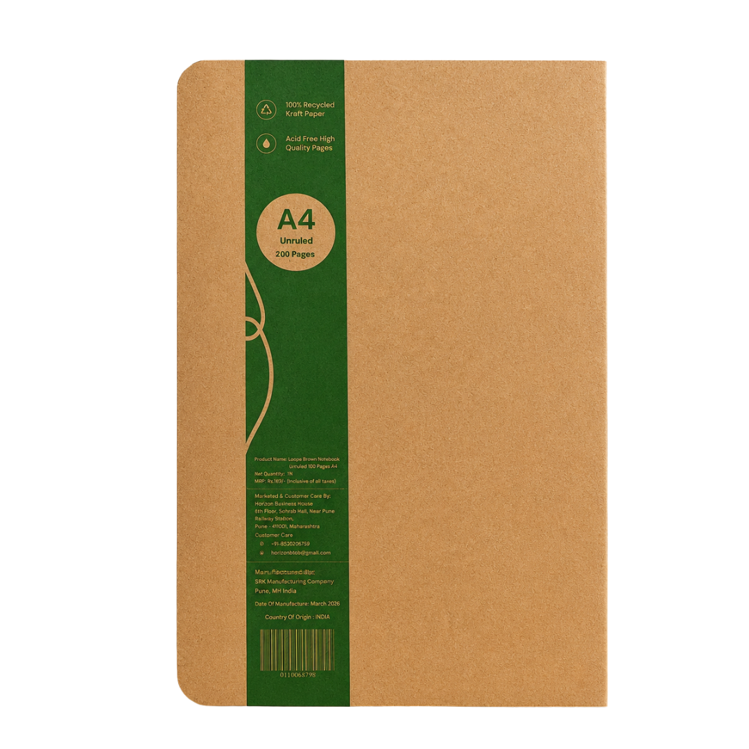 Loope Brown Eco Notebook A4 - Unruled | Loope | ST0068796