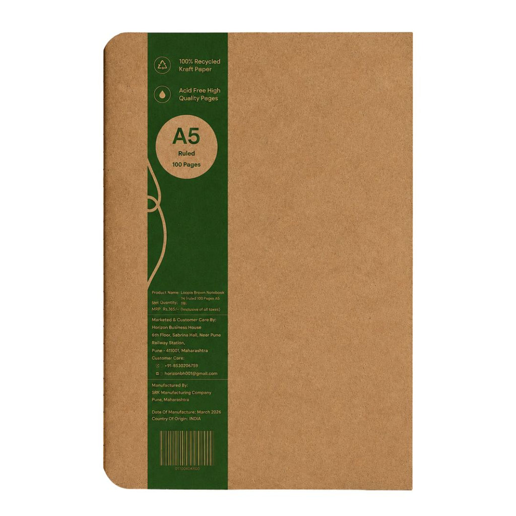 Loope Brown Eco Notebook A5 - Ruled