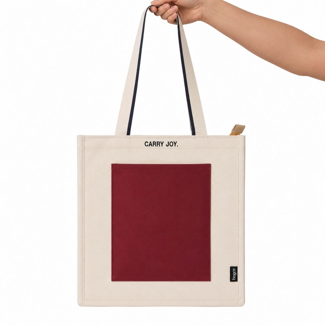 Loope Block Tote Bag - Burgundy | Loope | AC0011842