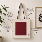 Loope Block Tote Bag - Burgundy