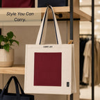 Loope Block Tote Bag - Burgundy