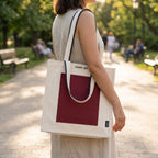 Loope Block Tote Bag - Burgundy