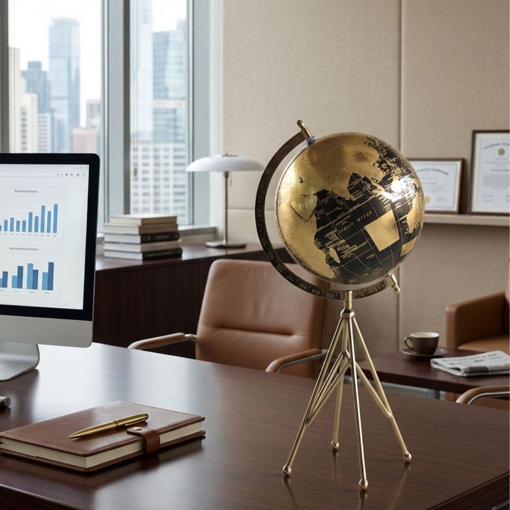 Loope Black Gold Tripod Globe