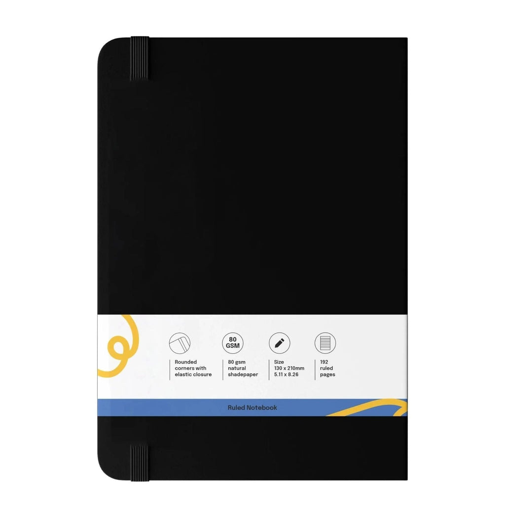 Loope Solid Notebook A6 | Black | 192 Pages | 80 Gsm